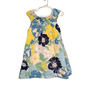 Cherokee Blue & Yellow Floral Dress Size 4T